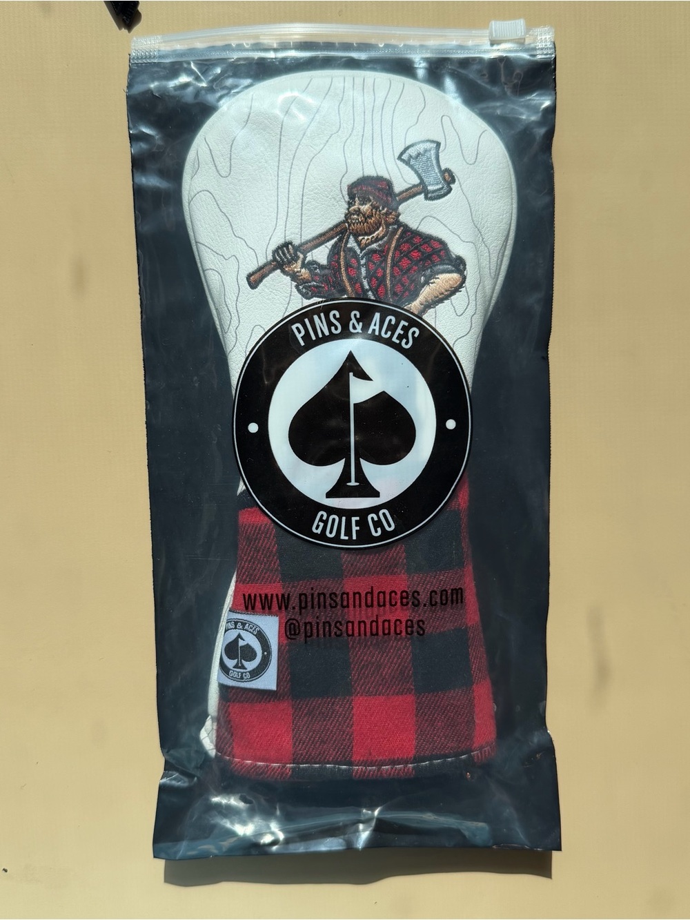 Pins & Aces “Hacker” Lumberjack Golf Driver Headcover NWT
